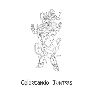 Imagen para colorear de Goku en modo Super Saiyajin 2