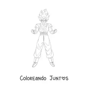 Imagen para colorear de Goku Super Saiyan