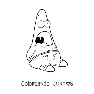 Imagen para colorear del meme de Patricio sorprendido