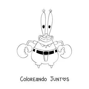 Imagen para colorear de Don Cangrejo sonriendo