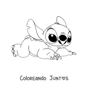Imagen para colorear de Stitch acostado