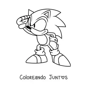 Imagen para colorear de Sonic clásico