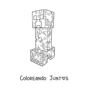 Imagen para colorear de un creeper de Minecraft