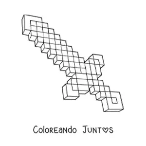 Imagen para colorear de una espada de Minecraft