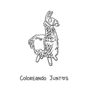 Imagen para colorear de una llama de Fortnite