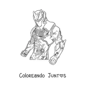 Imagen para colorear de Omega de Fortnite en pose de lucha