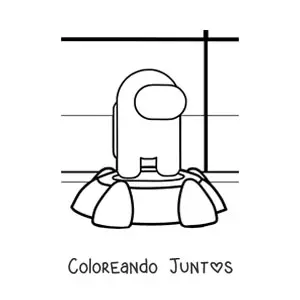 Imagen para colorear de un tripulante de Among Us en la nave