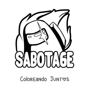 Imagen para colorear de la alerta de sabotaje de Among Us