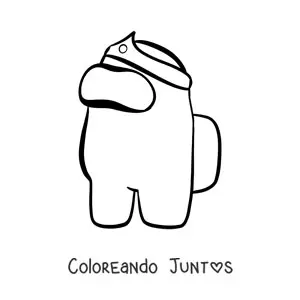 Imagen para colorear de un tripulante de Among Us con corona
