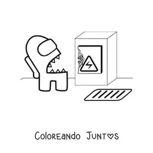 Imagen para colorear de un sabotaje de Among Us