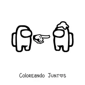 Imagen para colorear de un impostor y un tripulante de Among Us