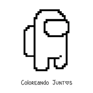 Imagen para colorear de un tripulante de Among Us en 8 bits