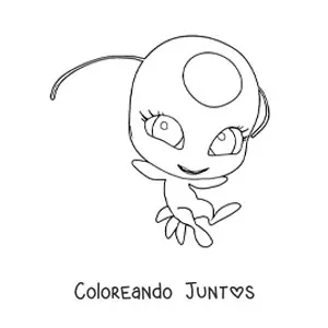 Imagen para colorear de Tikki de Miraculous Ladybug