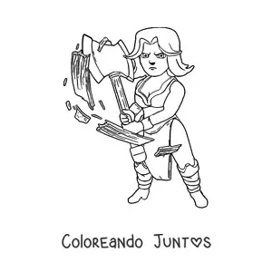 Imagen para colorear de la Valquiria de Clash Royale