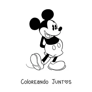 Imagen para colorear de Mickey Mouse clásico