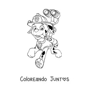 Imagen para colorear de Marshall de Paw Patrol corriendo