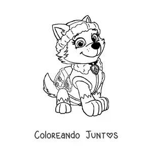Imagen para colorear de Everest de Paw Patrol sentada
