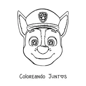 Imagen para colorear de la cara de Chase de Paw Patrol