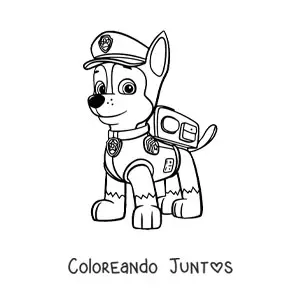 Imagen para colorear de Chase de Paw Patrol