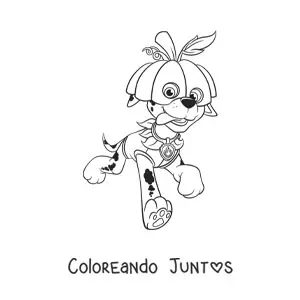 Imagen para colorear de Marshall de Paw Patrol disfrazado de halloween