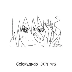 Cara de Sasuke con el Rinnegan