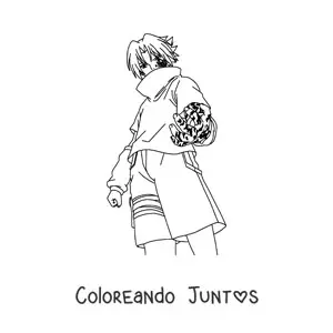 Imagen para colorear de Sasuke con la marca de la maldición