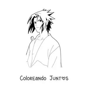 Imagen para colorear de Sasuke serio