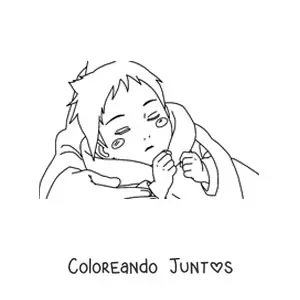 Imagen para colorear de Sasuke bebé