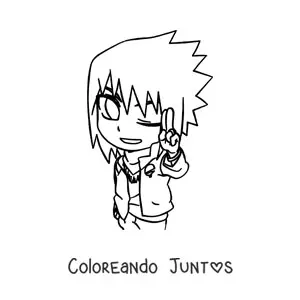Imagen para colorear de Sasuke kawaii
