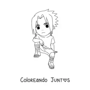 Imagen para colorear de Sasuke chibi