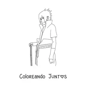 Imagen para colorear de Sasuke Uchiha