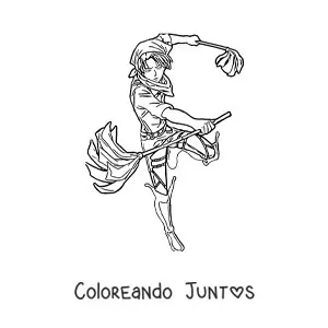 Imagen para colorear de Levi de Attack On Titan limpiando