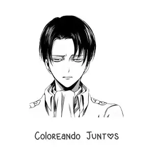 Imagen para colorear de la cara de Levi Ackerman de Attack On Titan