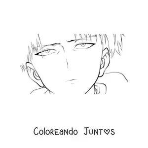 Imagen para colorear de la cara de Levi de Attack On Titan