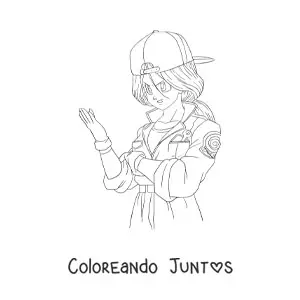 Imagen para colorear de Bulma del futuro alternativo de Dragon Ball
