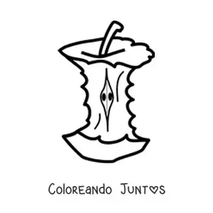 Imagen para colorear del corazón de una manzana
