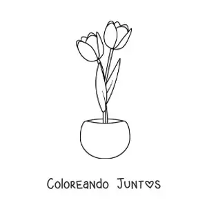 Tulipanes en una maceta