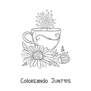 Taza con una margarita