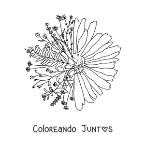 Imagen para colorear de una hermosa margarita
