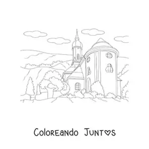 Imagen para colorear de una casa victoriana