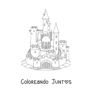 Imagen para colorear de un castillo medieval