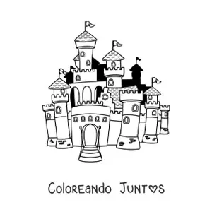 Imagen para colorear de un castillo de fantasía
