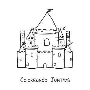 Imagen para colorear de un castillo de la edad media