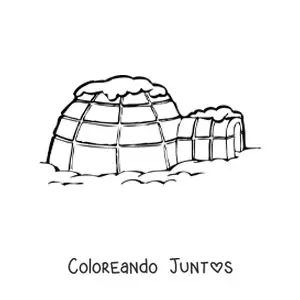 Imagen para colorear de un iglú en la nieve