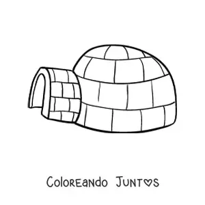 Imagen para colorear de un iglú tradicional