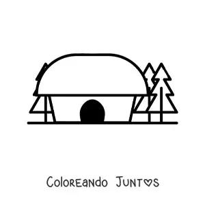 Imagen para colorear de una choza sencilla