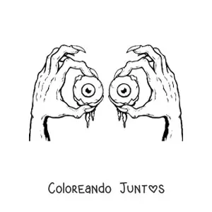 Manos con globos oculares