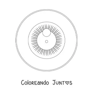Imagen para colorear de un globo ocular visto de frente