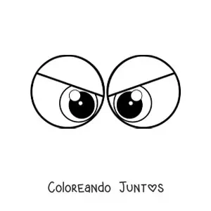 Imagen para colorear de un par de ojos furiosos animados