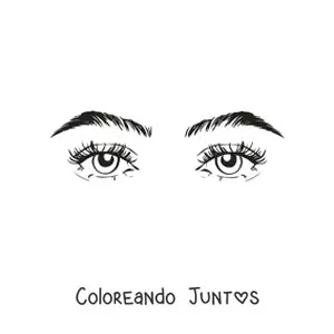 Imagen para colorear de un par de hermosos ojos realistas de mujer